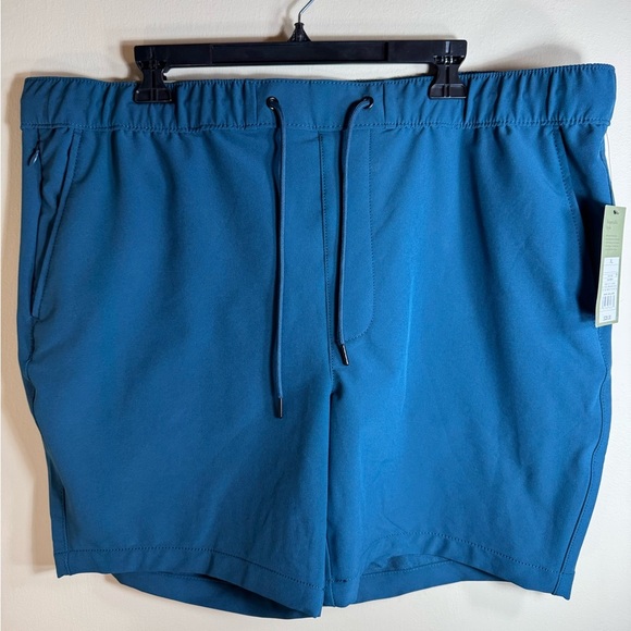 Goodfellow And Co Tech Jogger Lightweight Pull On teal blue 7" Shorts Men's XL - Picture 1 of 10